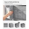 imageSONGMICS Storage Cubes 11Inch NonWoven Fabric Bins with Double Handles Set of 6 Closet Organizers for Shelves Foldable for Clothes Misty Blue UROB026I01Cattail Gray