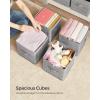 imageSONGMICS Storage Cubes 11Inch NonWoven Fabric Bins with Double Handles Set of 6 Closet Organizers for Shelves Foldable for Clothes Misty Blue UROB026I01Cattail Gray