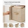 imageSONGMICS Storage Cubes 11Inch NonWoven Fabric Bins with Double Handles Set of 6 Closet Organizers for Shelves Foldable for Clothes Misty Blue UROB026I01Sand Beige