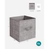 imageSONGMICS Storage Cubes 11Inch NonWoven Fabric Bins with Double Handles Set of 6 Closet Organizers for Shelves Foldable for Clothes Misty Blue UROB026I01Taupe