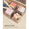 imageSONGMICS Storage Cubes 11Inch NonWoven Fabric Bins with Double Handles Set of 6 Closet Organizers for Shelves Foldable for Clothes Misty Blue UROB026I01Walnut Color