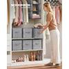 imageSONGMICS Storage Cubes 11Inch NonWoven Fabric Bins with Double Handles Set of 6 Closet Organizers for Shelves Foldable for Clothes Misty Blue UROB026I01Cattail Gray