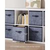 imageSONGMICS Storage Cubes 11Inch NonWoven Fabric Bins with Double Handles Set of 6 Closet Organizers for Shelves Foldable for Clothes Misty Blue UROB026I01Misty Blue