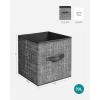 imageSONGMICS Storage Cubes 11Inch NonWoven Fabric Bins with Double Handles Set of 6 Closet Organizers for Shelves Foldable for Clothes Misty Blue UROB026I01Classic Black