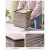 imageSONGMICS Storage Cubes 11Inch NonWoven Fabric Bins with Double Handles Set of 6 Closet Organizers for Shelves Foldable for Clothes Misty Blue UROB026I01Walnut Color