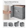 imageSONGMICS Storage Cubes 11Inch NonWoven Fabric Bins with Double Handles Set of 6 Closet Organizers for Shelves Foldable for Clothes Misty Blue UROB026I01Cattail Gray