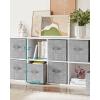 imageSONGMICS Storage Cubes 11Inch NonWoven Fabric Bins with Double Handles Set of 6 Closet Organizers for Shelves Foldable for Clothes Misty Blue UROB026I01Cattail Gray