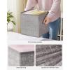 imageSONGMICS Storage Cubes 11Inch NonWoven Fabric Bins with Double Handles Set of 6 Closet Organizers for Shelves Foldable for Clothes Misty Blue UROB026I01Taupe