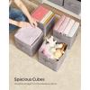 imageSONGMICS Storage Cubes 11Inch NonWoven Fabric Bins with Double Handles Set of 6 Closet Organizers for Shelves Foldable for Clothes Misty Blue UROB026I01Taupe