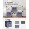 imageSONGMICS Storage Cubes 11Inch NonWoven Fabric Bins with Double Handles Set of 6 Closet Organizers for Shelves Foldable for Clothes Misty Blue UROB026I01Misty Blue