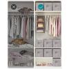 imageSONGMICS Storage Cubes 11Inch NonWoven Fabric Bins with Double Handles Set of 6 Closet Organizers for Shelves Foldable for Clothes Misty Blue UROB026I01Taupe