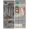 imageSONGMICS Storage Cubes 11Inch NonWoven Fabric Bins with Double Handles Set of 6 Closet Organizers for Shelves Foldable for Clothes Misty Blue UROB026I01Cattail Gray