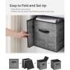 imageSONGMICS Storage Cubes 11Inch NonWoven Fabric Bins with Double Handles Set of 6 Closet Organizers for Shelves Foldable for Clothes Misty Blue UROB026I01Classic Black