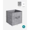 imageSONGMICS Storage Cubes 11Inch NonWoven Fabric Bins with Double Handles Set of 6 Closet Organizers for Shelves Foldable for Clothes Misty Blue UROB026I01Cattail Gray