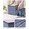 imageSONGMICS Storage Cubes 11Inch NonWoven Fabric Bins with Double Handles Set of 6 Closet Organizers for Shelves Foldable for Clothes Misty Blue UROB026I01Misty Blue