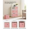 imageSONGMICS Storage Cubes 11Inch NonWoven Fabric Bins with Double Handles Set of 6 Closet Organizers for Shelves Foldable for Clothes Misty Blue UROB026I01Jelly Pink