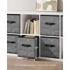 imageSONGMICS Storage Cubes 11Inch NonWoven Fabric Bins with Double Handles Set of 6 Closet Organizers for Shelves Foldable for Clothes Misty Blue UROB026I01Classic Black