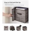 imageSONGMICS Storage Cubes 11Inch NonWoven Fabric Bins with Double Handles Set of 6 Closet Organizers for Shelves Foldable for Clothes Misty Blue UROB026I01Walnut Color
