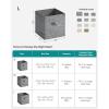 imageSONGMICS Storage Cubes 11Inch NonWoven Fabric Bins with Double Handles Set of 6 Closet Organizers for Shelves Foldable for Clothes Misty Blue UROB026I01Cattail Gray