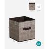 imageSONGMICS Storage Cubes 11Inch NonWoven Fabric Bins with Double Handles Set of 6 Closet Organizers for Shelves Foldable for Clothes Misty Blue UROB026I01Walnut Color