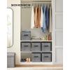 imageSONGMICS Storage Cubes 11Inch NonWoven Fabric Bins with Double Handles Set of 6 Closet Organizers for Shelves Foldable for Clothes Misty Blue UROB026I01Classic Black