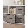 imageSONGMICS Storage Cubes 11Inch NonWoven Fabric Bins with Double Handles Set of 6 Closet Organizers for Shelves Foldable for Clothes Misty Blue UROB026I01Walnut Color