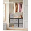 imageSONGMICS Storage Cubes 11Inch NonWoven Fabric Bins with Double Handles Set of 6 Closet Organizers for Shelves Foldable for Clothes Misty Blue UROB026I01Taupe