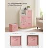 imageSONGMICS Storage Cubes 11Inch NonWoven Fabric Bins with Double Handles Set of 6 Closet Organizers for Shelves Foldable for Clothes Misty Blue UROB026I01Jelly Pink