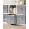 imageSONGMICS Storage Cubes 11Inch NonWoven Fabric Bins with Double Handles Set of 6 Closet Organizers for Shelves Foldable for Clothes Misty Blue UROB026I01Cattail Gray