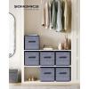 imageSONGMICS Storage Cubes 11Inch NonWoven Fabric Bins with Double Handles Set of 6 Closet Organizers for Shelves Foldable for Clothes Misty Blue UROB026I01Misty Blue