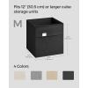 imageSONGMICS Storage Cubes Set of 4 Cube Storage Bins 102 x 102 x 11 Inches 2 Handles Oxford Fabric and LinenLook Fabric Easy to Clean Foldable Metal Label Holders Dove Gray UROB226G04Ink Black