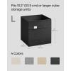 imageSONGMICS Storage Cubes Set of 4 Cube Storage Bins 102 x 102 x 11 Inches 2 Handles Oxford Fabric and LinenLook Fabric Easy to Clean Foldable Metal Label Holders Dove Gray UROB226G04Ink Black