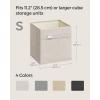 imageSONGMICS Storage Cubes Set of 4 Cube Storage Bins 102 x 102 x 11 Inches 2 Handles Oxford Fabric and LinenLook Fabric Easy to Clean Foldable Metal Label Holders Dove Gray UROB226G04Cloud White