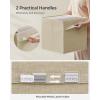 imageSONGMICS Storage Cubes Set of 4 Cube Storage Bins 102 x 102 x 11 Inches 2 Handles Oxford Fabric and LinenLook Fabric Easy to Clean Foldable Metal Label Holders Dove Gray UROB226G04Sand Beige