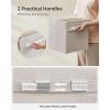 imageSONGMICS Storage Cubes Set of 4 Cube Storage Bins 102 x 102 x 11 Inches 2 Handles Oxford Fabric and LinenLook Fabric Easy to Clean Foldable Metal Label Holders Dove Gray UROB226G04Cloud White