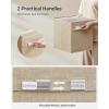 imageSONGMICS Storage Cubes Set of 4 Cube Storage Bins 102 x 102 x 11 Inches 2 Handles Oxford Fabric and LinenLook Fabric Easy to Clean Foldable Metal Label Holders Dove Gray UROB226G04Sand Beige