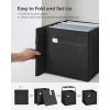 imageSONGMICS Storage Cubes Set of 4 Cube Storage Bins 102 x 102 x 11 Inches 2 Handles Oxford Fabric and LinenLook Fabric Easy to Clean Foldable Metal Label Holders Dove Gray UROB226G04Ink Black