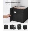 imageSONGMICS Storage Cubes Set of 4 Cube Storage Bins 102 x 102 x 11 Inches 2 Handles Oxford Fabric and LinenLook Fabric Easy to Clean Foldable Metal Label Holders Dove Gray UROB226G04Ink Black