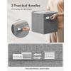 imageSONGMICS Storage Cubes Set of 4 Cube Storage Bins 102 x 102 x 11 Inches 2 Handles Oxford Fabric and LinenLook Fabric Easy to Clean Foldable Metal Label Holders Dove Gray UROB226G04Dove Gray