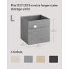 imageSONGMICS Storage Cubes Set of 4 Cube Storage Bins 102 x 102 x 11 Inches 2 Handles Oxford Fabric and LinenLook Fabric Easy to Clean Foldable Metal Label Holders Dove Gray UROB226G04Dove Gray