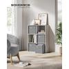 imageSONGMICS Storage Cubes Set of 4 Cube Storage Bins 102 x 102 x 11 Inches 2 Handles Oxford Fabric and LinenLook Fabric Easy to Clean Foldable Metal Label Holders Dove Gray UROB226G04Dove Gray