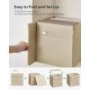 imageSONGMICS Storage Cubes Set of 4 Cube Storage Bins 102 x 102 x 11 Inches 2 Handles Oxford Fabric and LinenLook Fabric Easy to Clean Foldable Metal Label Holders Dove Gray UROB226G04Sand Beige