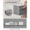 imageSONGMICS Storage Cubes Set of 4 Cube Storage Bins 102 x 102 x 11 Inches 2 Handles Oxford Fabric and LinenLook Fabric Easy to Clean Foldable Metal Label Holders Dove Gray UROB226G04Dove Gray