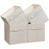 imageSONGMICS Storage Cubes Set of 4 Cube Storage Bins 102 x 102 x 11 Inches 2 Handles Oxford Fabric and LinenLook Fabric Easy to Clean Foldable Metal Label Holders Dove Gray UROB226G04Cloud White