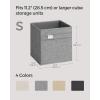 imageSONGMICS Storage Cubes Set of 4 Cube Storage Bins 102 x 102 x 11 Inches 2 Handles Oxford Fabric and LinenLook Fabric Easy to Clean Foldable Metal Label Holders Dove Gray UROB226G04Dove Gray