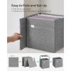 imageSONGMICS Storage Cubes Set of 4 Cube Storage Bins 102 x 102 x 11 Inches 2 Handles Oxford Fabric and LinenLook Fabric Easy to Clean Foldable Metal Label Holders Dove Gray UROB226G04Dove Gray
