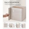 imageSONGMICS Storage Cubes Set of 4 Cube Storage Bins 102 x 102 x 11 Inches 2 Handles Oxford Fabric and LinenLook Fabric Easy to Clean Foldable Metal Label Holders Dove Gray UROB226G04Cloud White