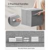 imageSONGMICS Storage Cubes Set of 4 Cube Storage Bins 102 x 102 x 11 Inches 2 Handles Oxford Fabric and LinenLook Fabric Easy to Clean Foldable Metal Label Holders Dove Gray UROB226G04Dove Gray