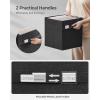 imageSONGMICS Storage Cubes Set of 4 Cube Storage Bins 102 x 102 x 11 Inches 2 Handles Oxford Fabric and LinenLook Fabric Easy to Clean Foldable Metal Label Holders Dove Gray UROB226G04Ink Black