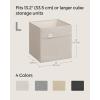 imageSONGMICS Storage Cubes Set of 4 Cube Storage Bins 102 x 102 x 11 Inches 2 Handles Oxford Fabric and LinenLook Fabric Easy to Clean Foldable Metal Label Holders Dove Gray UROB226G04Cloud White